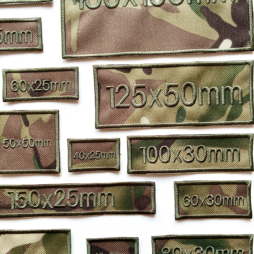 Personalised Embroidered Camo Patches Sew/Iron/VELCRO® Custom Text Molle Morale Badges