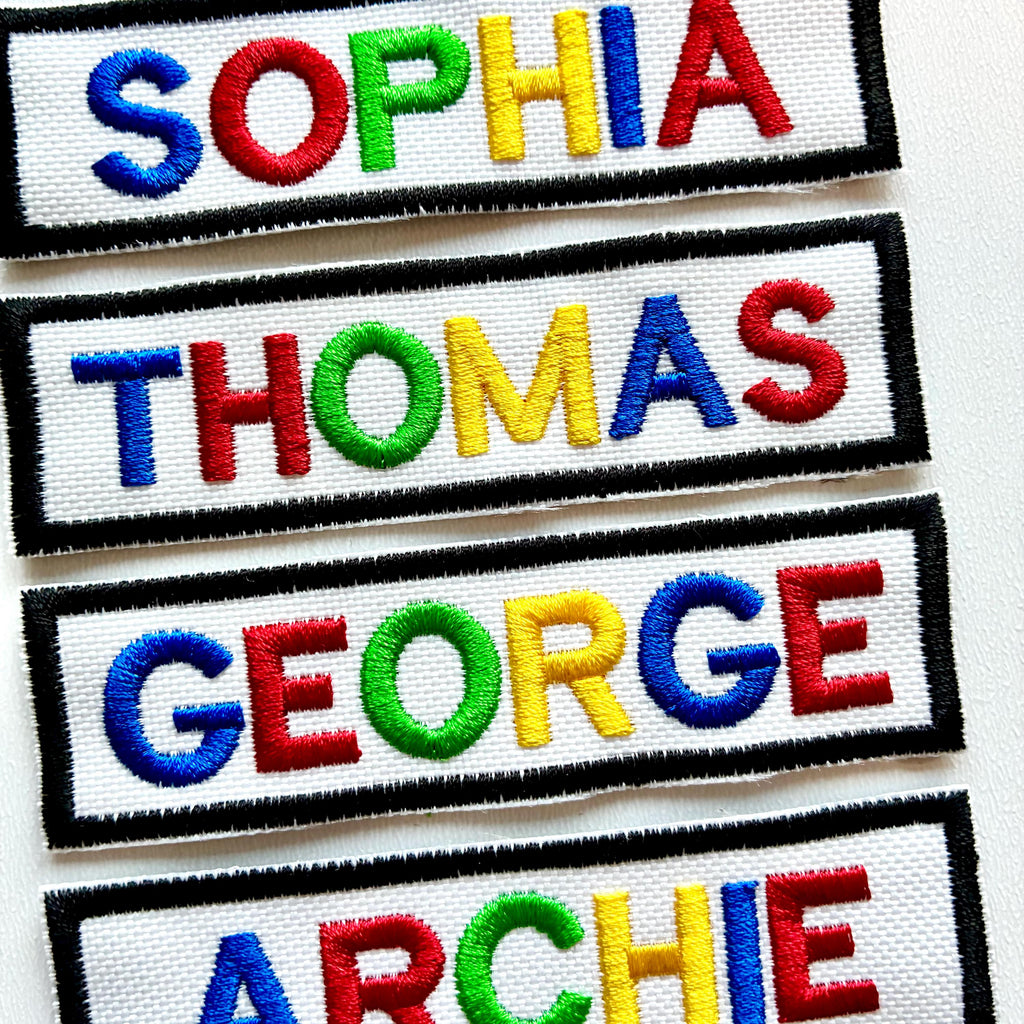 Personalised Embroidered Rainbow Text Patch Sew/Iron/VELCRO® Custom Name Badge