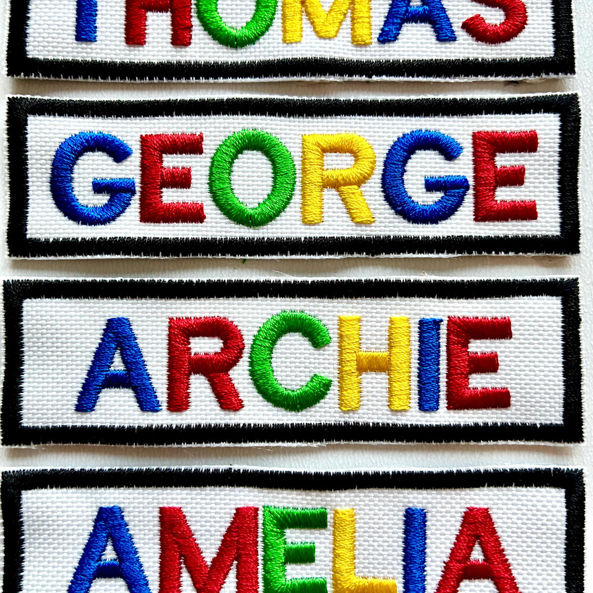 Personalised Embroidered Rainbow Text Patch Sew/Iron/VELCRO® Custom Name Badge