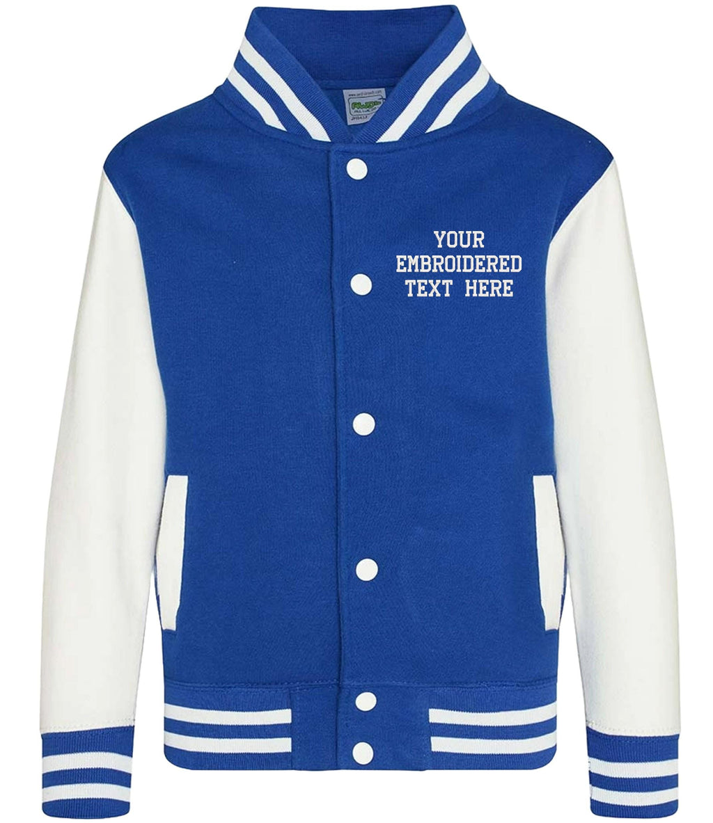 Embroidered Personalised Text Adults Varsity Jacket Custom Name Letterman College Baseball