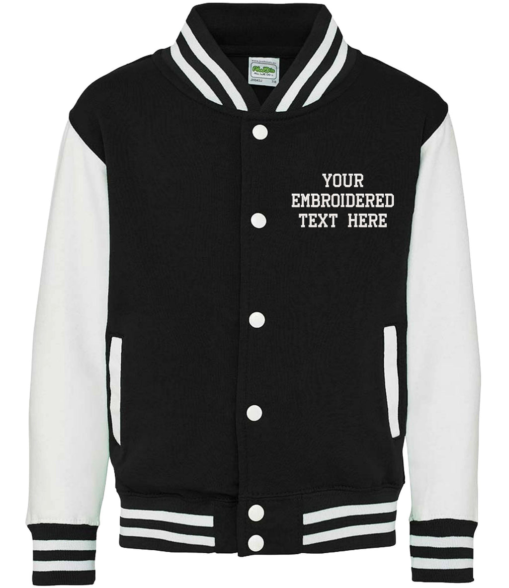 Embroidered Personalised Text Adults Varsity Jacket Custom Name Letterman College Baseball