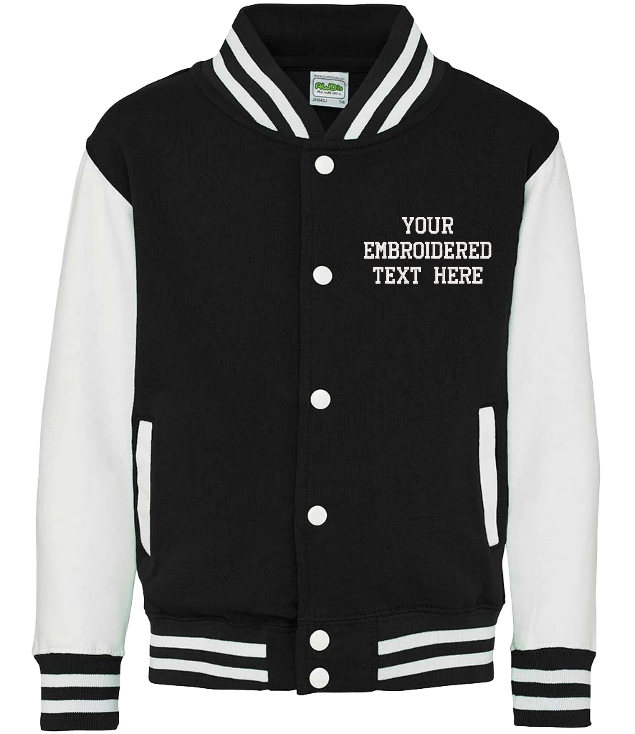 Embroidered Personalised Text Adults Varsity Jacket Custom Name Letterman College Baseball
