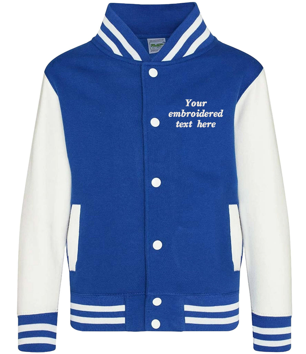 Embroidered Personalised Text Adults Varsity Jacket Custom Name Letterman College Baseball