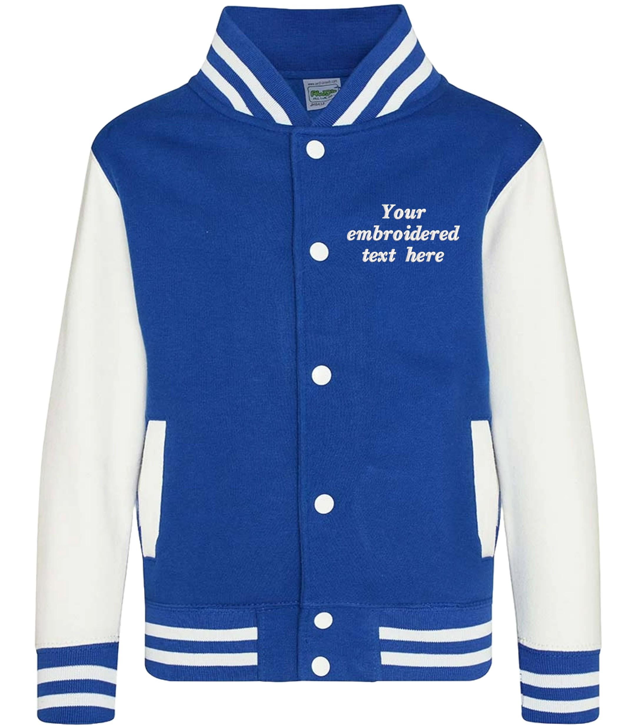 Embroidered Personalised Text Adults Varsity Jacket Custom Name Letterman College Baseball