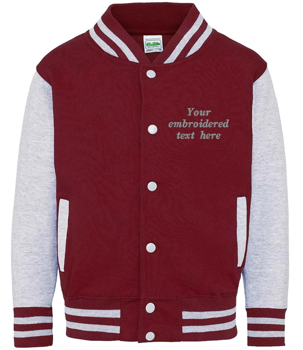 Embroidered Personalised Text Adults Varsity Jacket Custom Name Letterman College Baseball