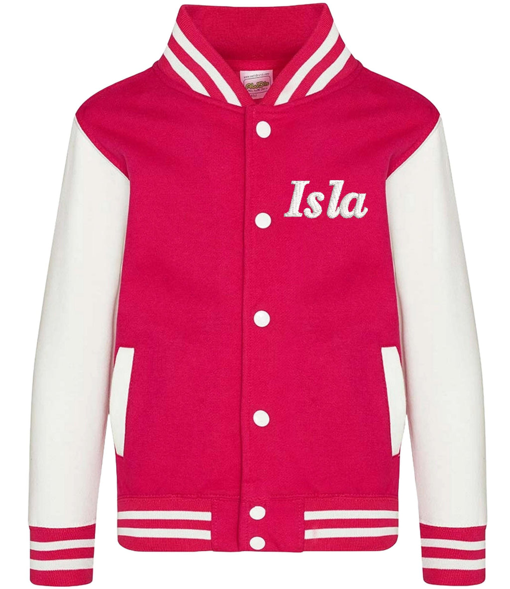 Embroidered Personalised Name Adults Varsity Jacket Custom Text Letterman College Baseball