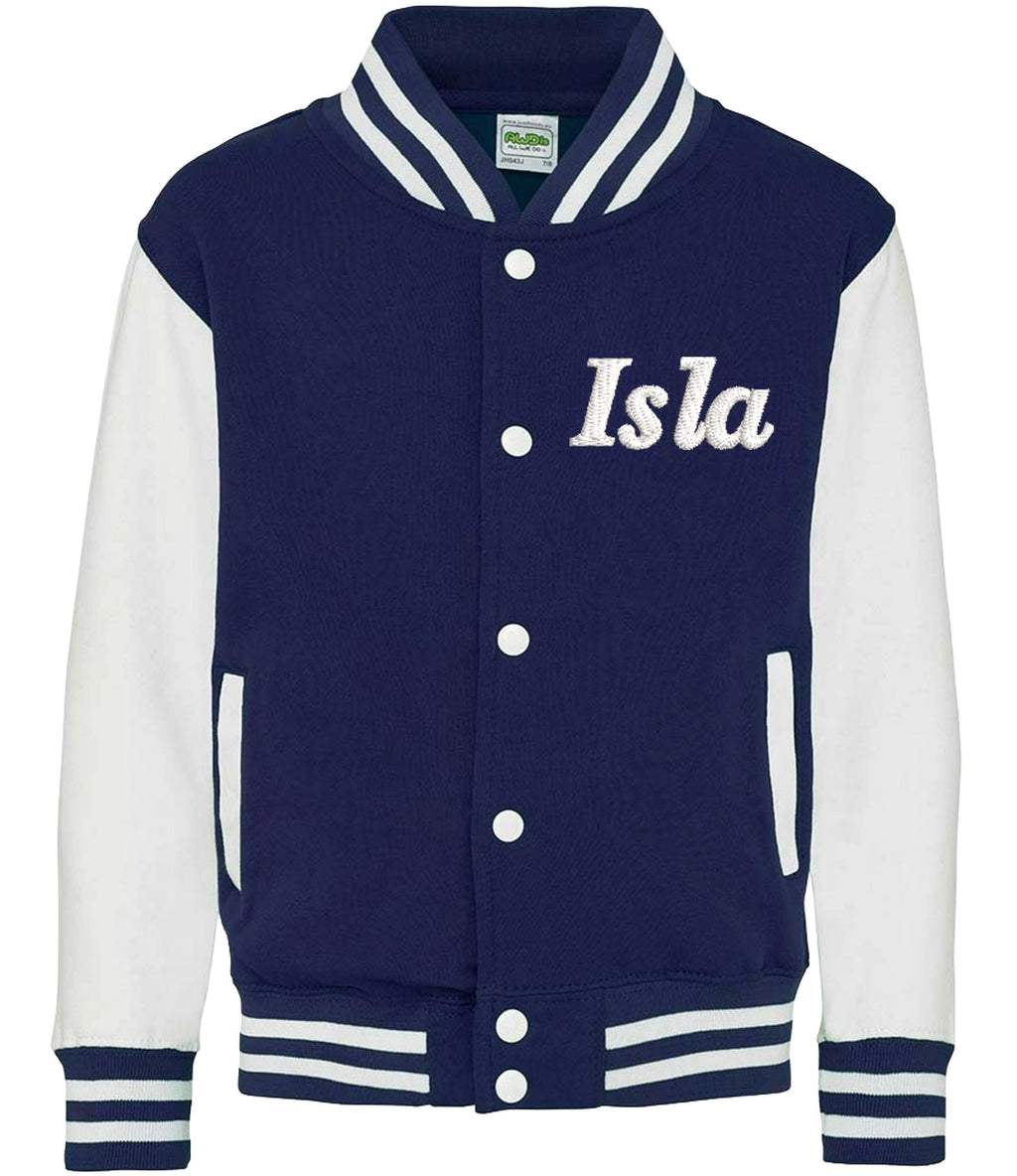 Embroidered Personalised Name Adults Varsity Jacket Custom Text Letterman College Baseball