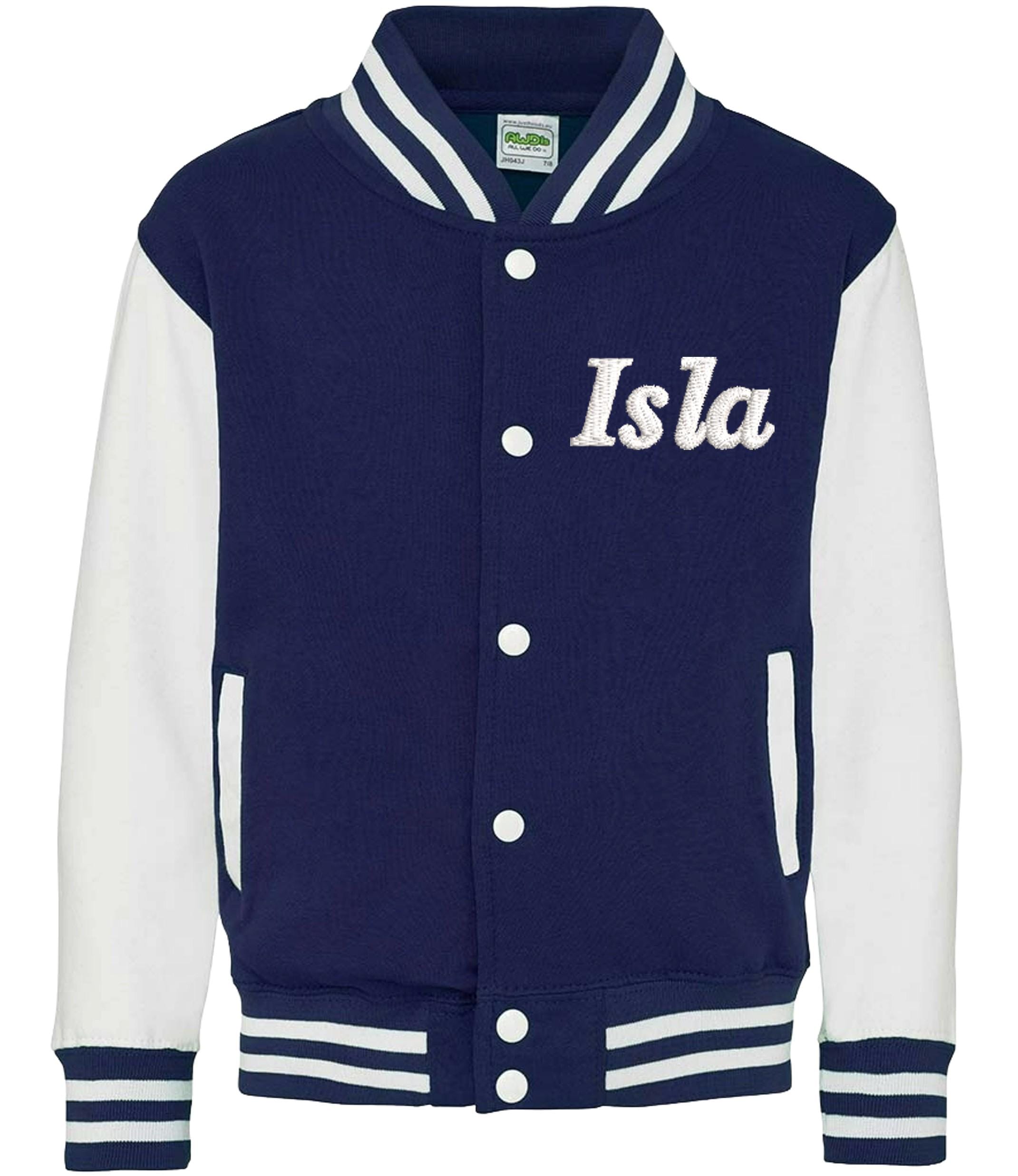 Embroidered Personalised Name Adults Varsity Jacket Custom Text Letterman College Baseball