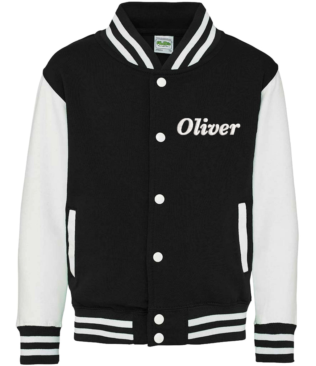 Embroidered Personalised Name Adults Varsity Jacket Custom Text Letterman College Baseball