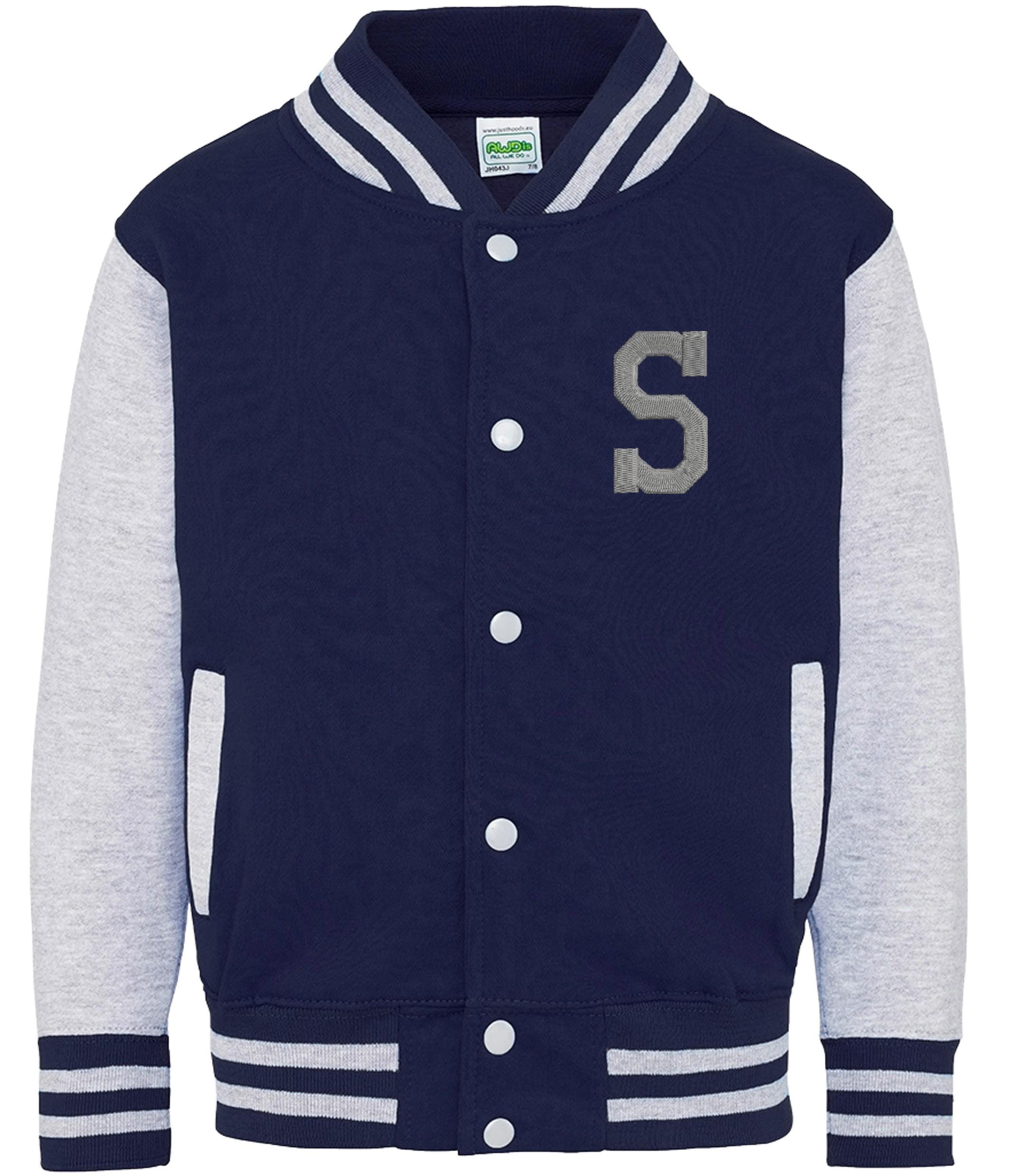Embroidered Personalised Initial Adults Varsity Jacket Custom Name Letterman College Baseball
