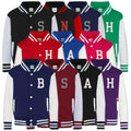 Embroidered Personalised Initial Kids Varsity Jacket Childrens Custom Name Letterman College Baseball