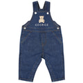 Embroidered Teddy Bear Personalised Name Baby & Toddler Cotton Denim Dungarees Custom Outfit