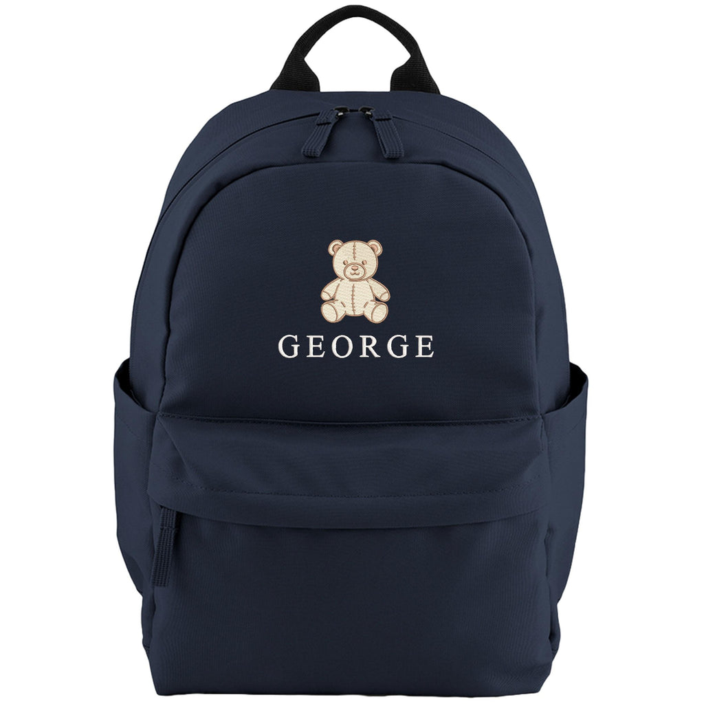 Embroidered Teddy Bear Personalised Name Small Backpack Kids Custom School Rucksack Boys Nursery Bag