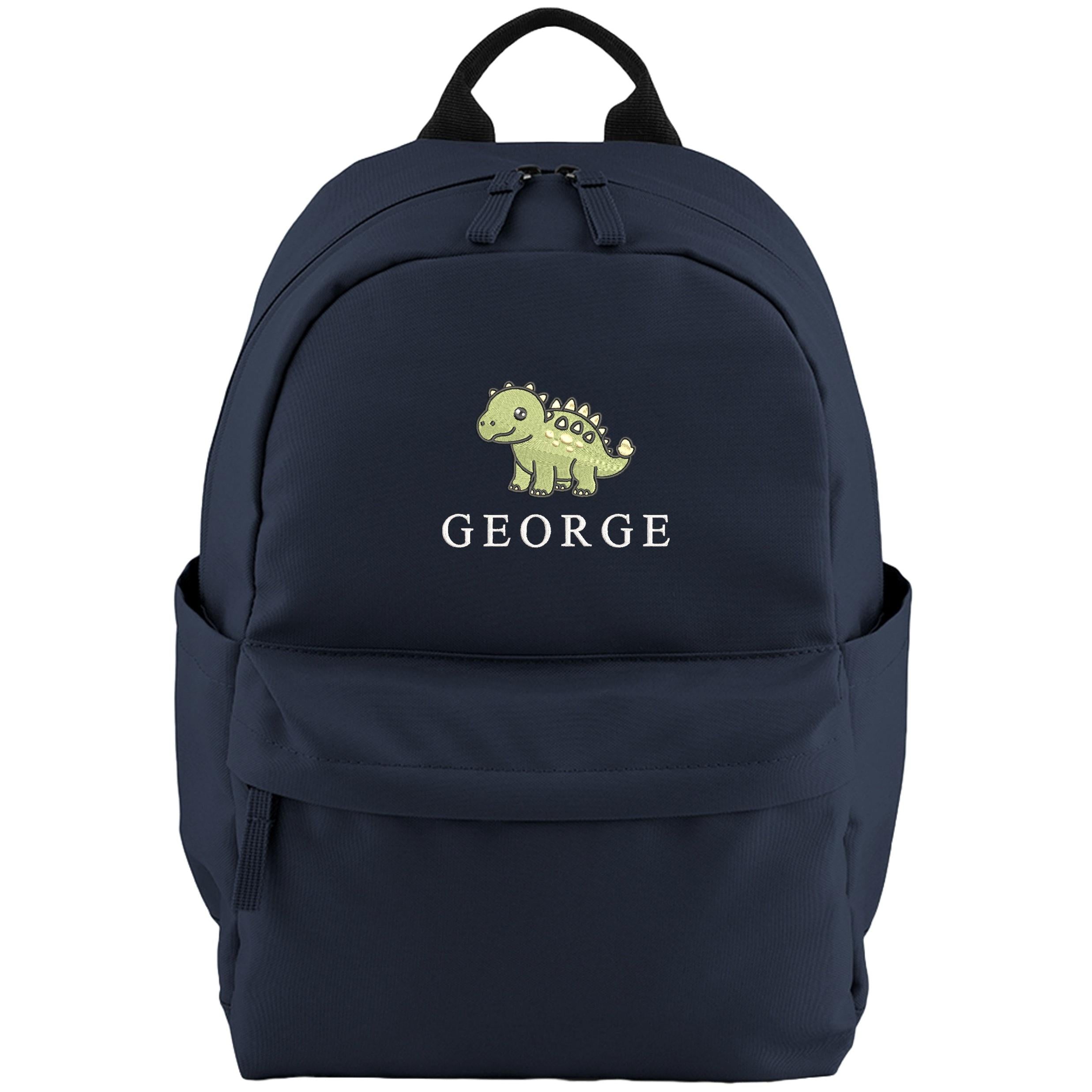 Embroidered Kids Dinosaur Personalised Name Small Backpack Boys Custom School Rucksack Nursery Bag