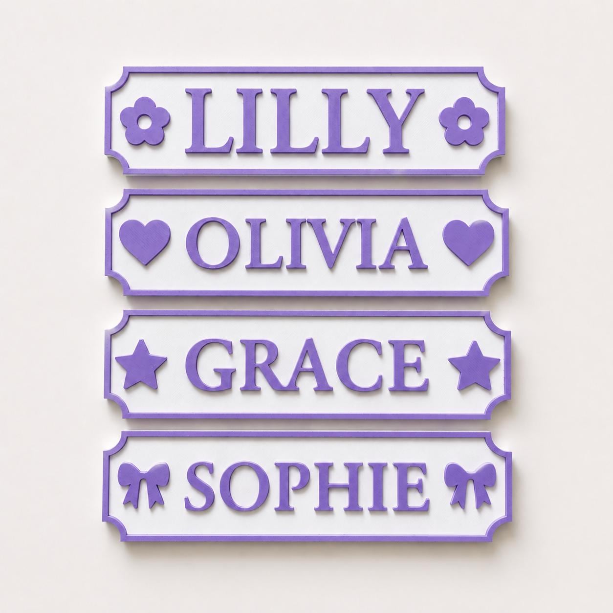 Personalised Name Purple Door Sign – Custom Girls Bedroom Decoration Plate Plaque