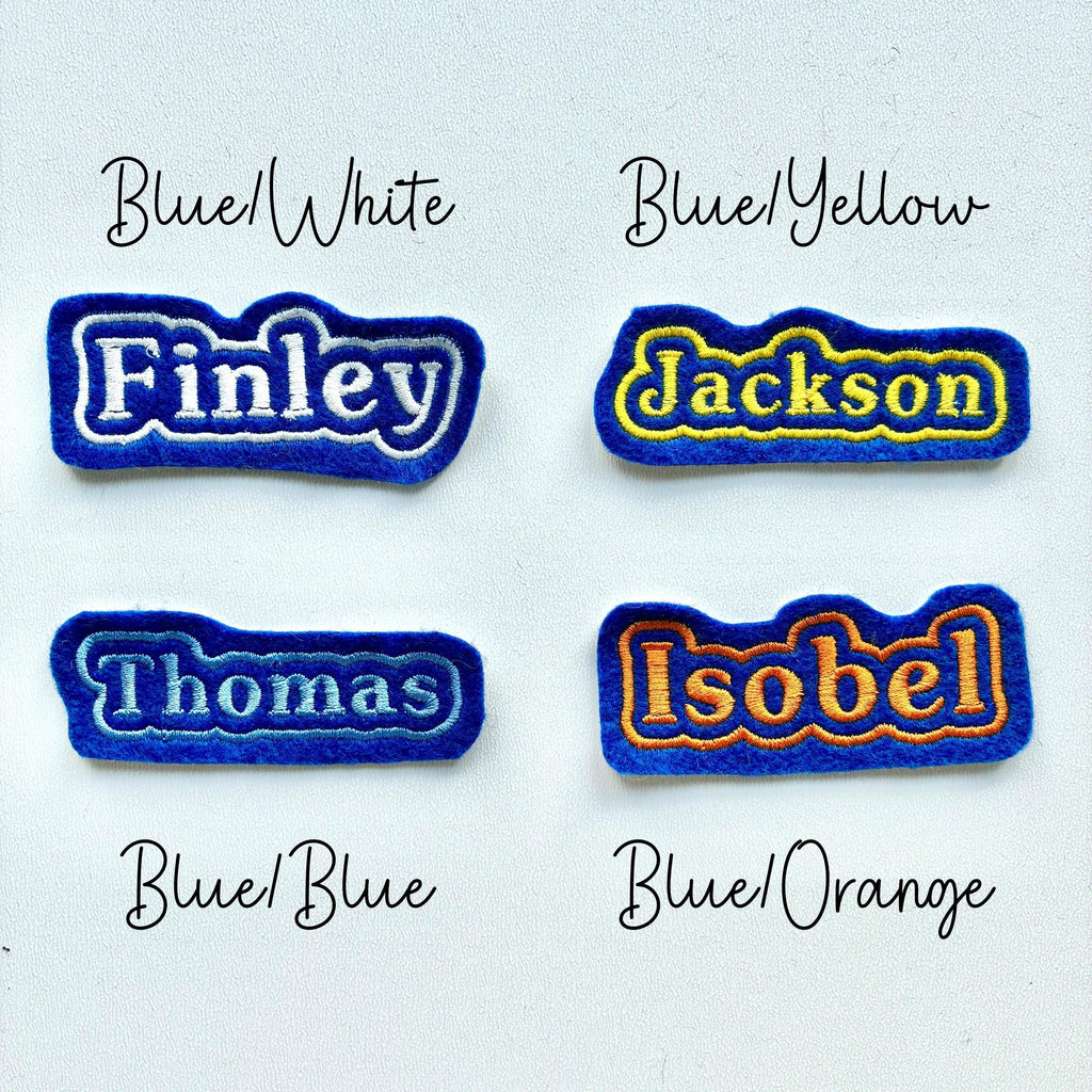 Personalised Embroidered Name Patch Iron On & Sew On Custom Text Badge (P1)