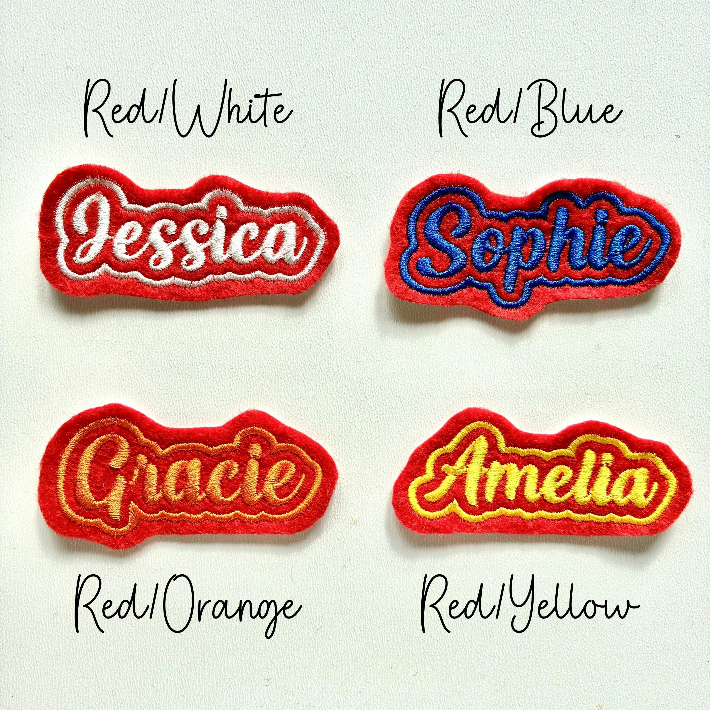 Personalised Embroidered Name Patch Iron On & Sew On Custom Text Badge (P2)