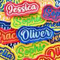 Personalised Embroidered Name Patch Iron On & Sew On Custom Text Badge (P2)