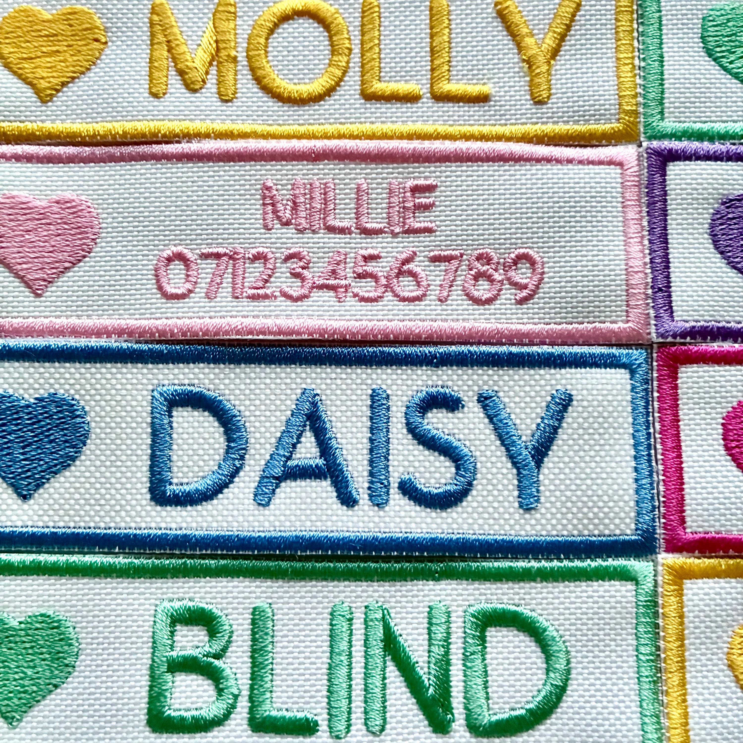VELCRO® Patch To Fit Julius K9 Dog Harness Personalised Embroidered Custom Text Badge