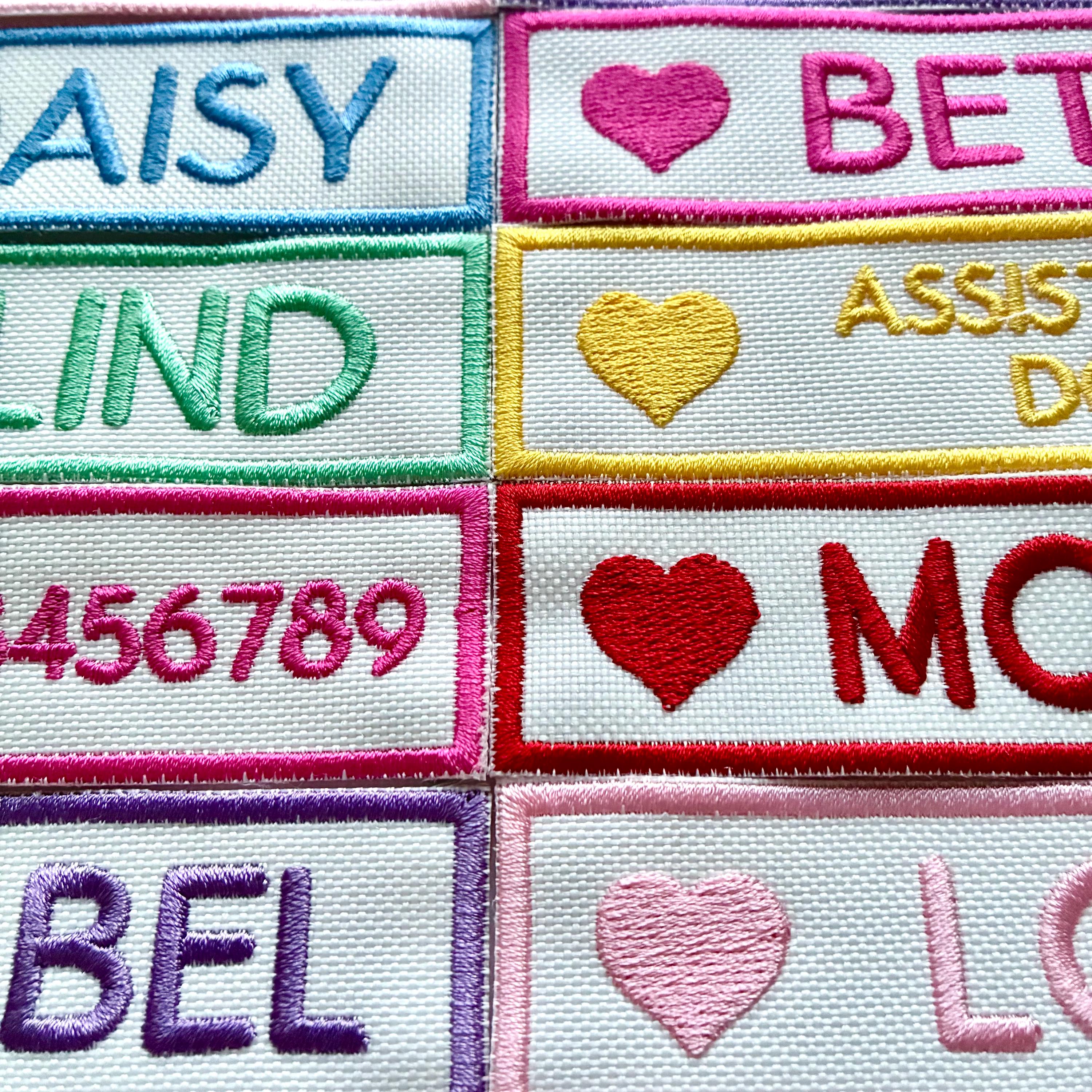 VELCRO® Patch To Fit Julius K9 Dog Harness Personalised Embroidered Custom Text Badge
