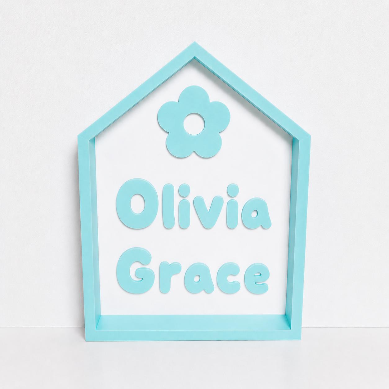 Personalised Freestanding House Sign Girls Name Bedroom Decoration Door Plaque