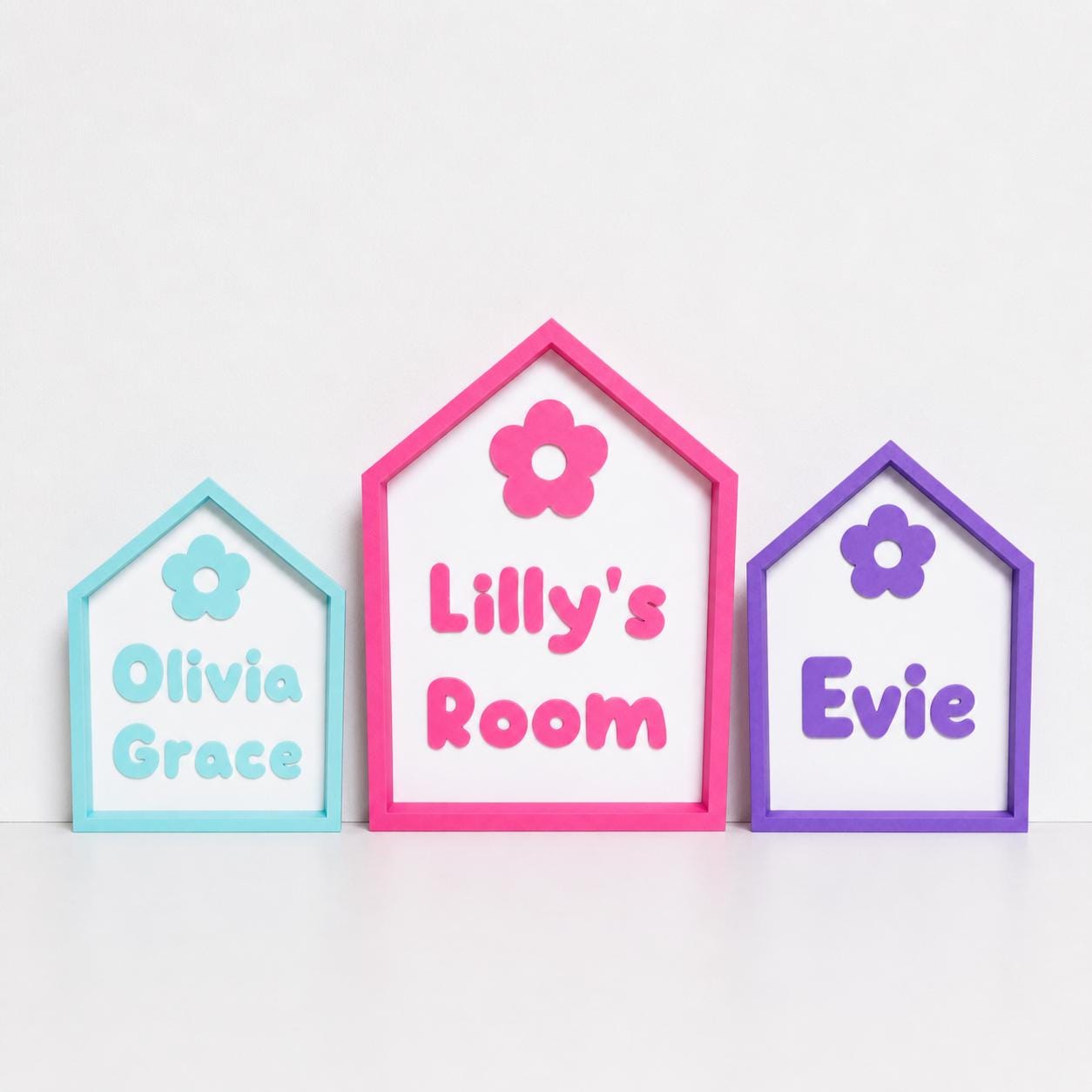 Personalised Freestanding House Sign Girls Name Bedroom Decoration Door Plaque
