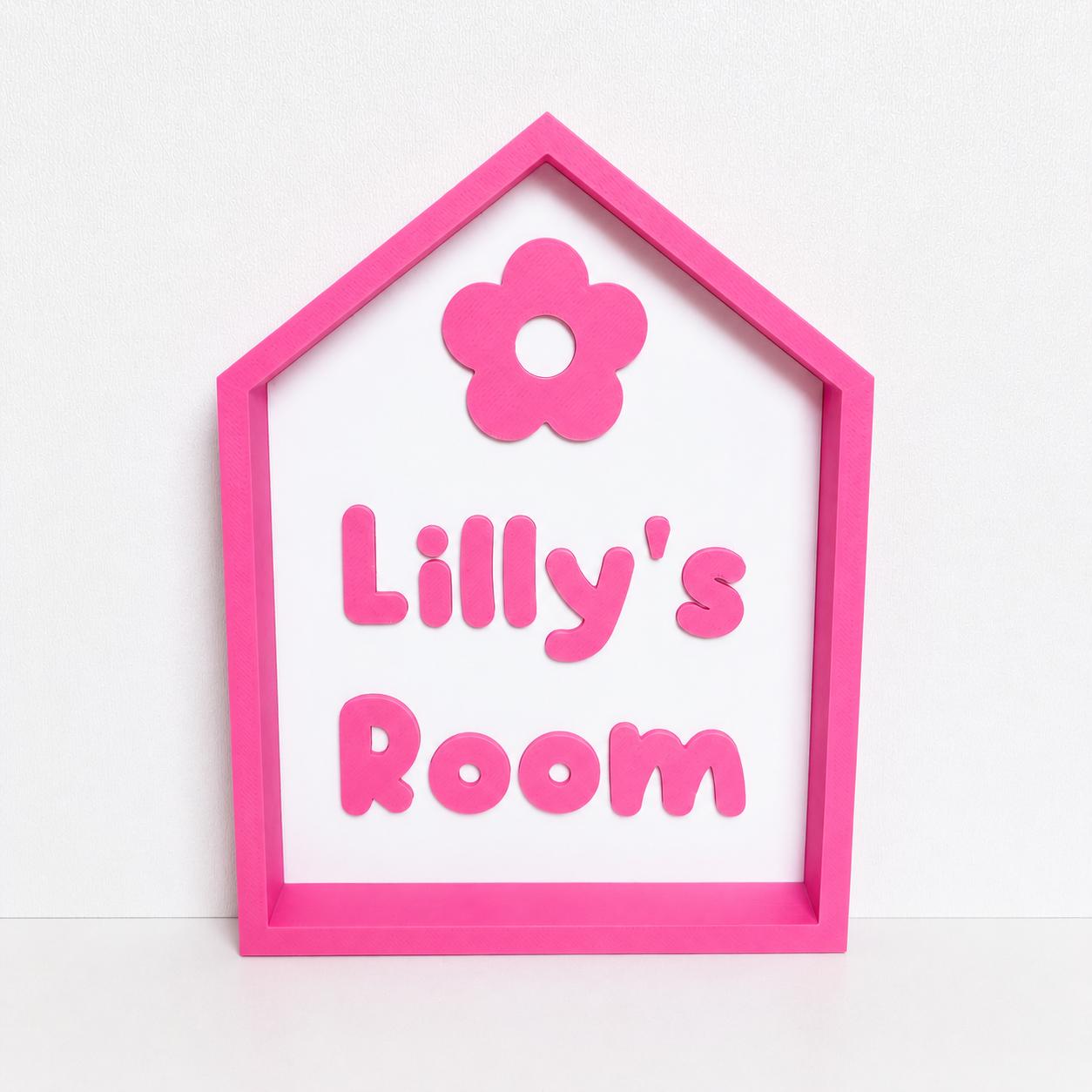 Personalised Freestanding House Sign Girls Name Bedroom Decoration Door Plaque