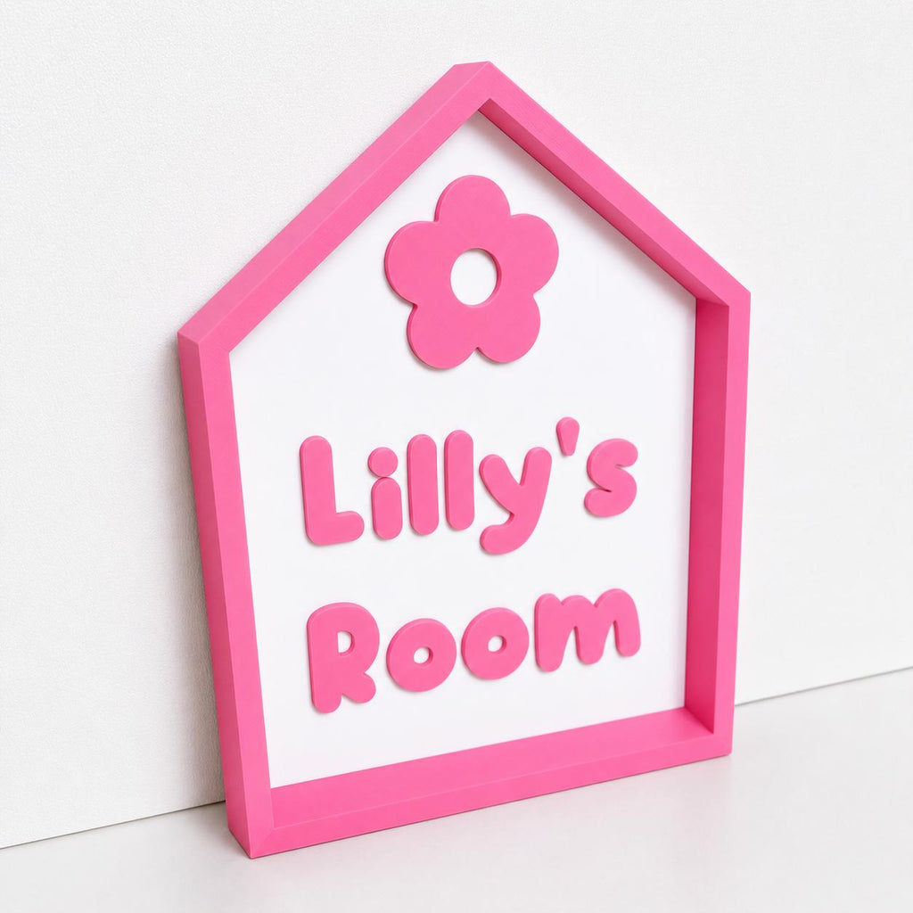 Personalised Freestanding House Sign Girls Name Bedroom Decoration Door Plaque