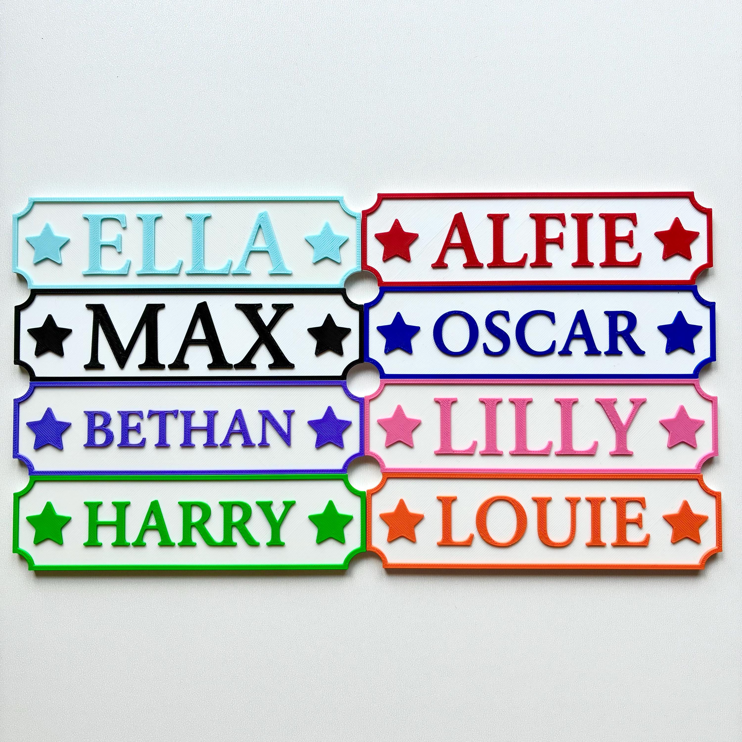 Personalised Kids Name Door Sign – Custom Girls Boys Bedroom Decoration Plate