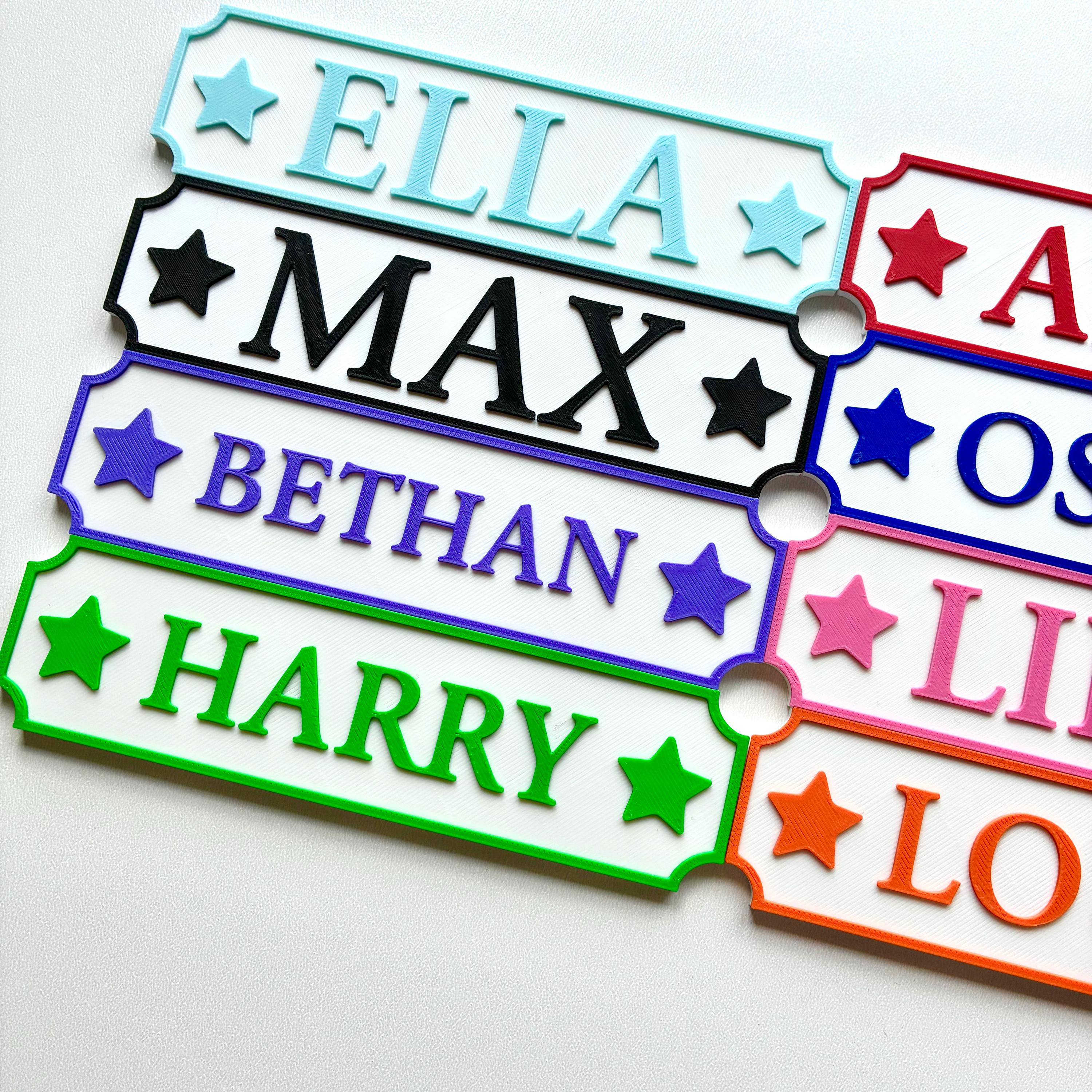 Personalised Kids Name Door Sign – Custom Girls Boys Bedroom Decoration Plate