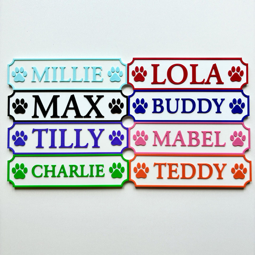 Personalised Dog Name Paw Sign – Custom Pet Crate Cage House Decoration Plate
