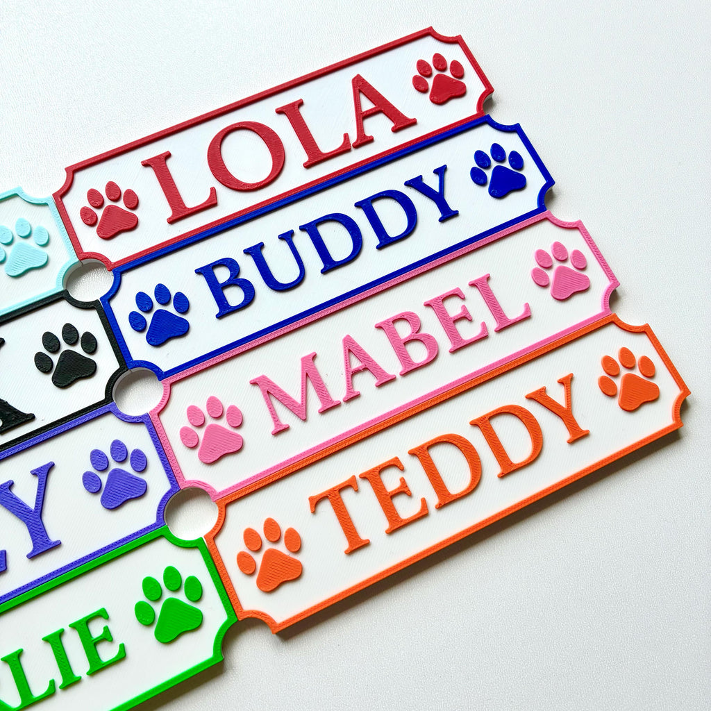 Personalised Dog Name Paw Sign – Custom Pet Crate Cage House Decoration Plate