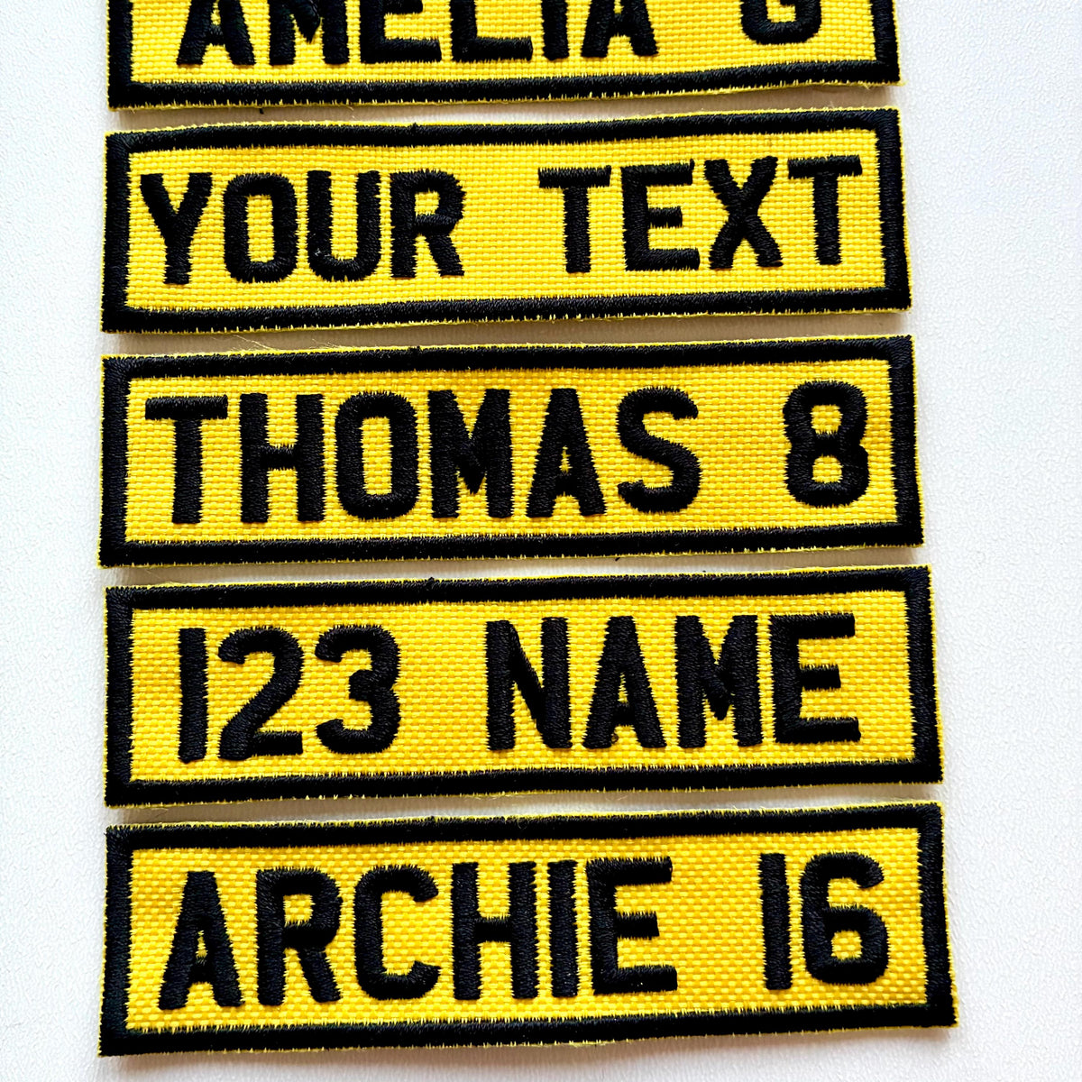 Personalised Embroidered Text Registration License Plate Patch Sew/Iron/VELCRO®