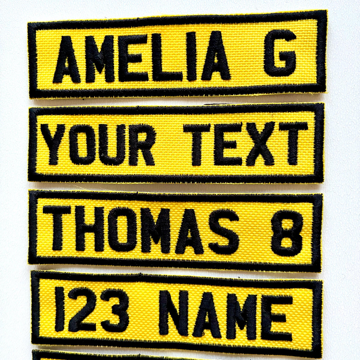 Personalised Embroidered Text Registration License Plate Patch Sew/Iron/VELCRO®