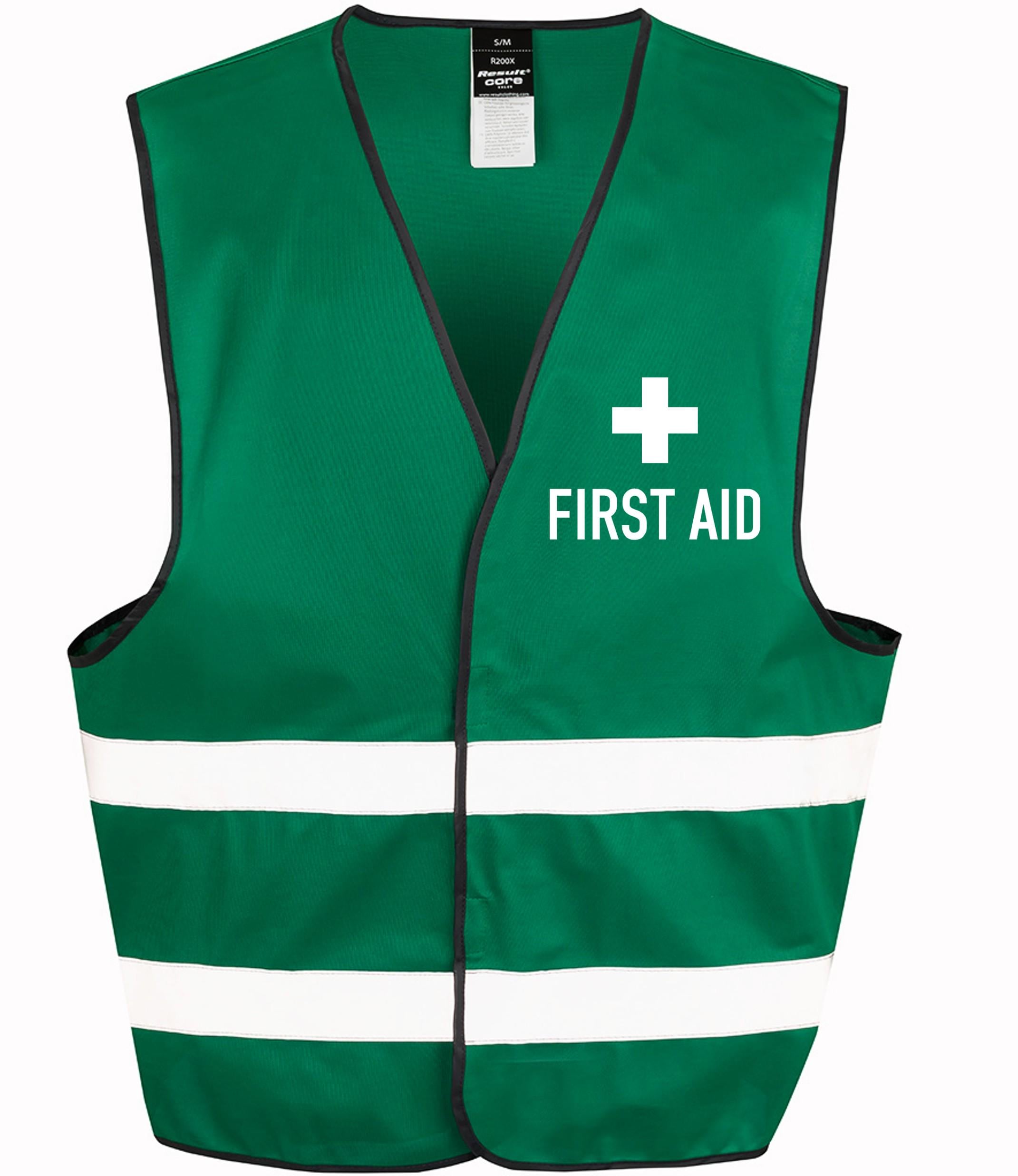First Aid Green Hi-Vis Waistcoat Reflective Safety Vest