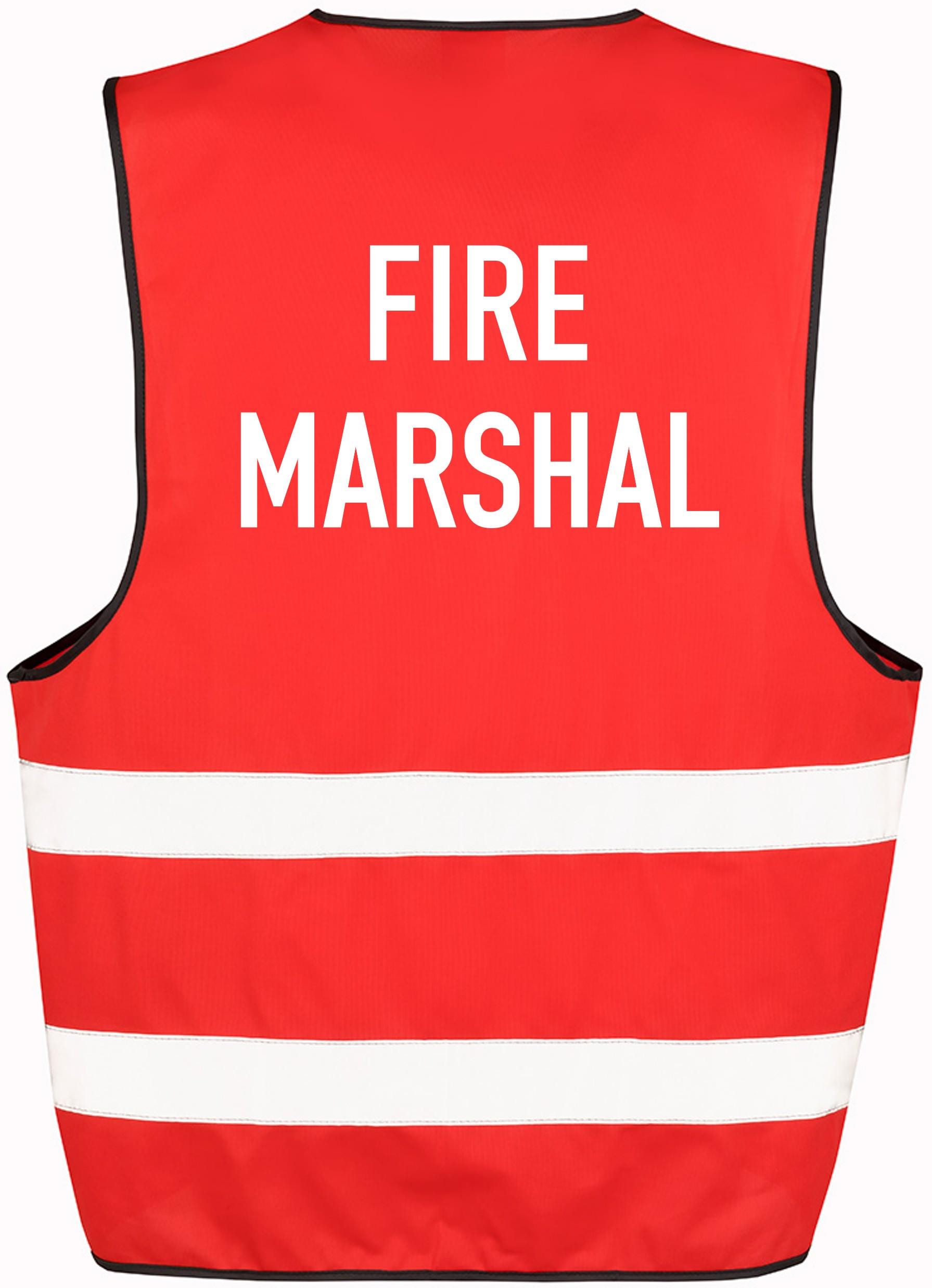 Fire Marshal Red Hi-Vis Waistcoat Reflective Safety Vest
