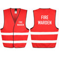 Fire Warden Red Hi-Vis Waistcoat Reflective Safety Vest