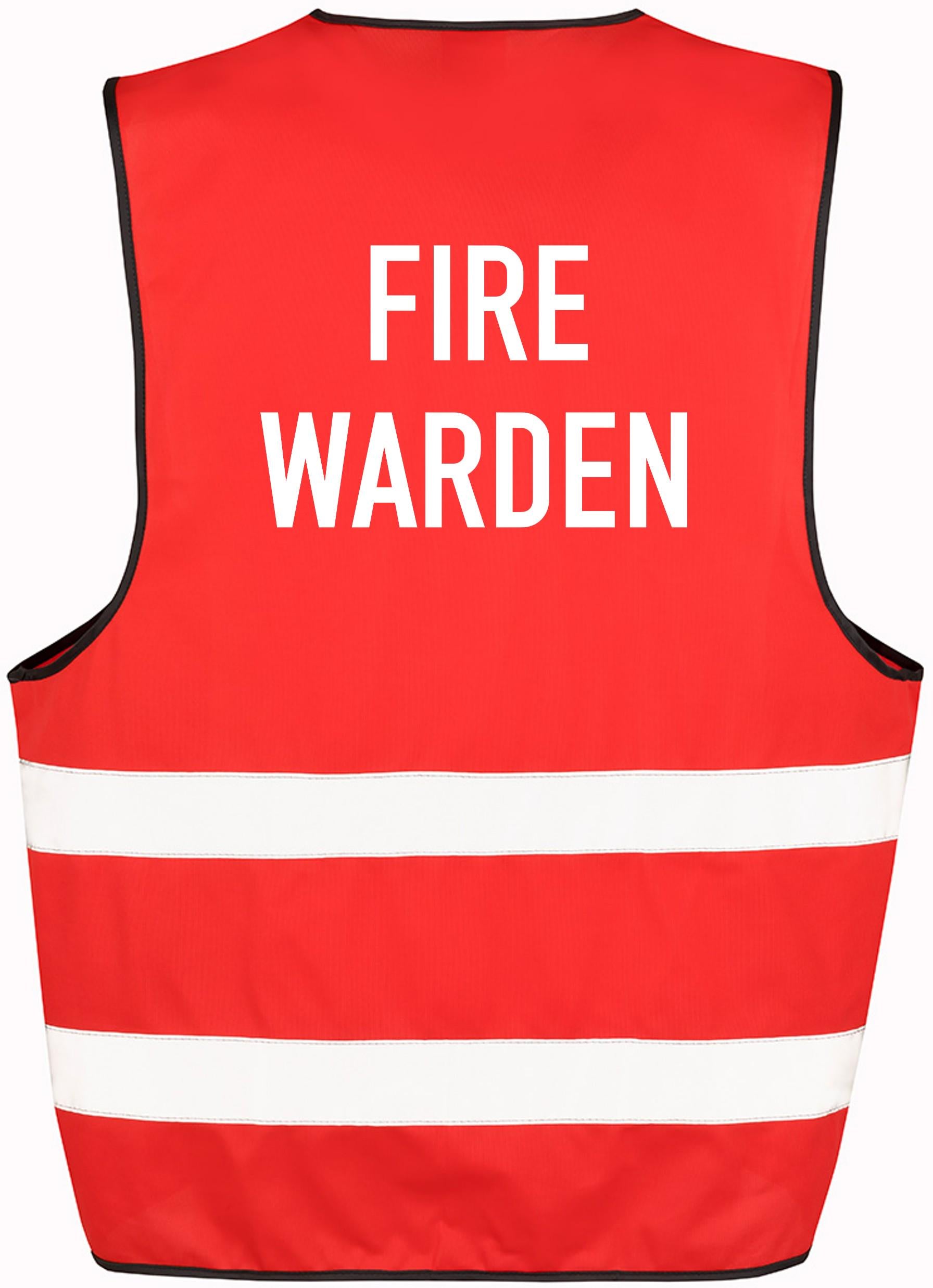 Fire Warden Red Hi-Vis Waistcoat Reflective Safety Vest
