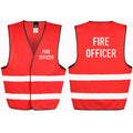 Fire Officer Red Hi-Vis Waistcoat Reflective Safety Vest