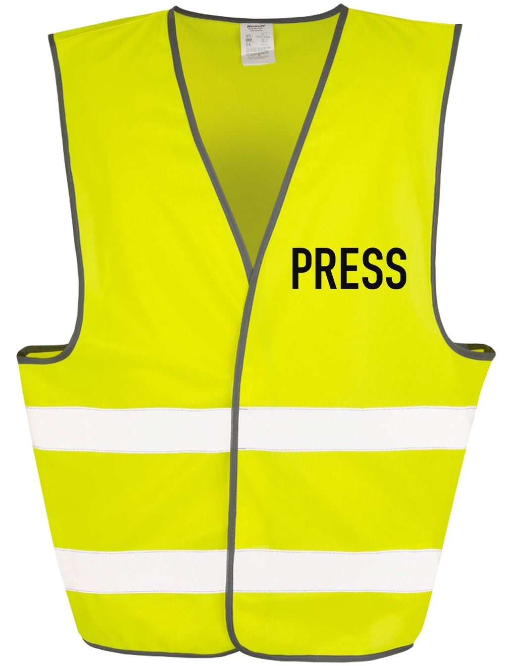 Press Yellow Hi-Vis Waistcoat Journalist Reflective Safety Vest