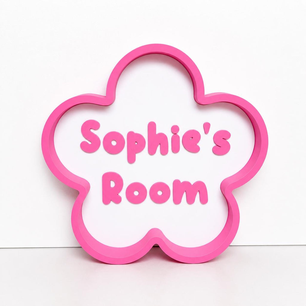Personalised Freestanding Flower Sign Girls Name Bedroom Decoration Door Plaque