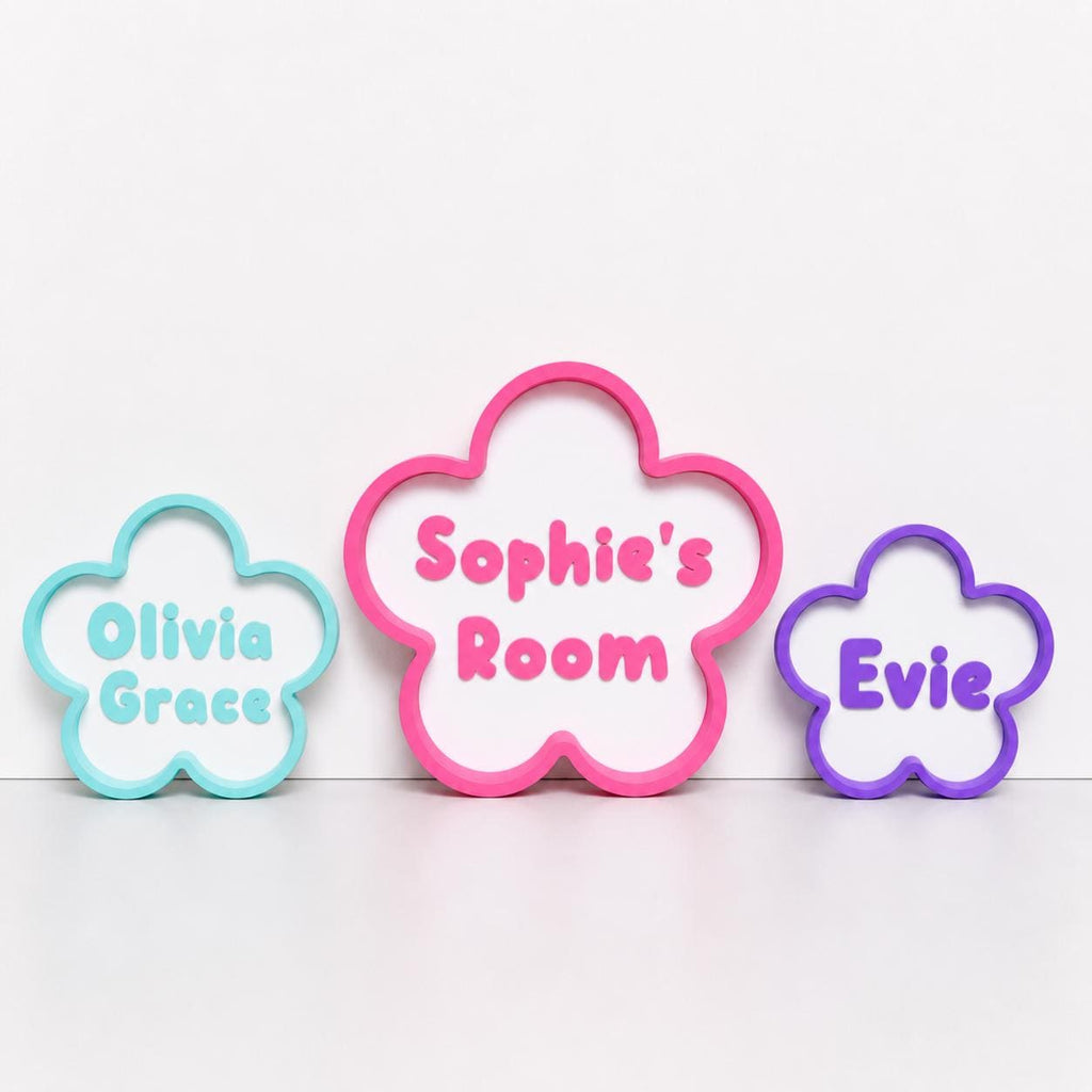 Personalised Freestanding Flower Sign Girls Name Bedroom Decoration Door Plaque