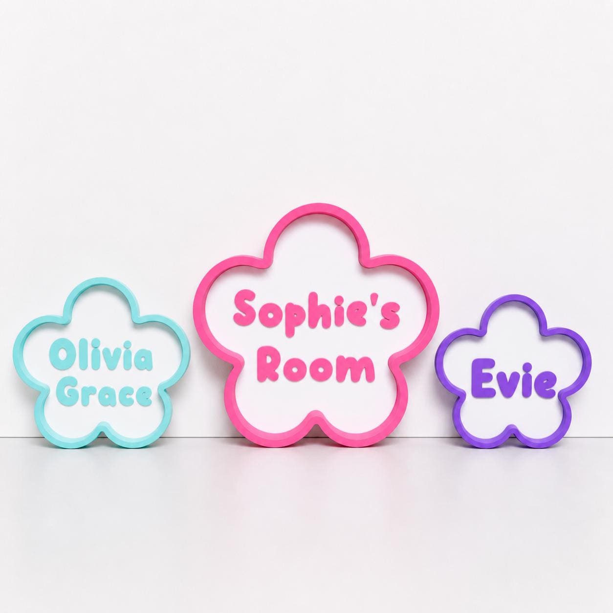 Personalised Freestanding Flower Sign Girls Name Bedroom Decoration Door Plaque