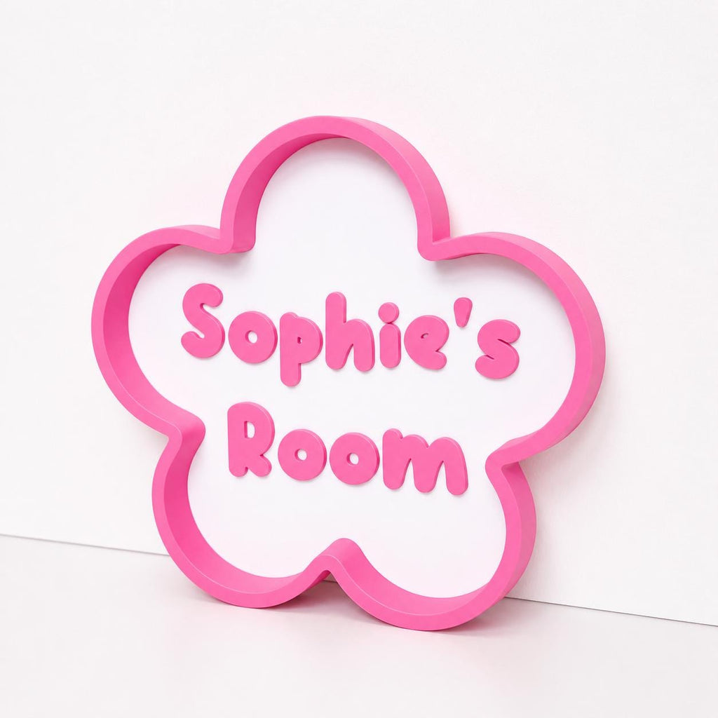 Personalised Freestanding Flower Sign Girls Name Bedroom Decoration Door Plaque