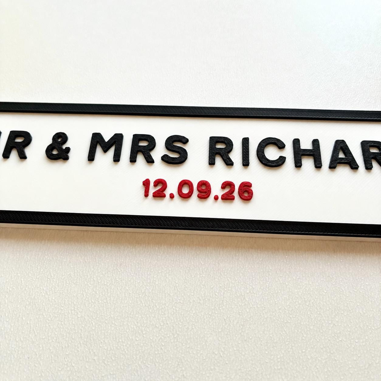Personalised Text Sign – Custom Mr & Mrs Wedding Street Road House Decoration Plate