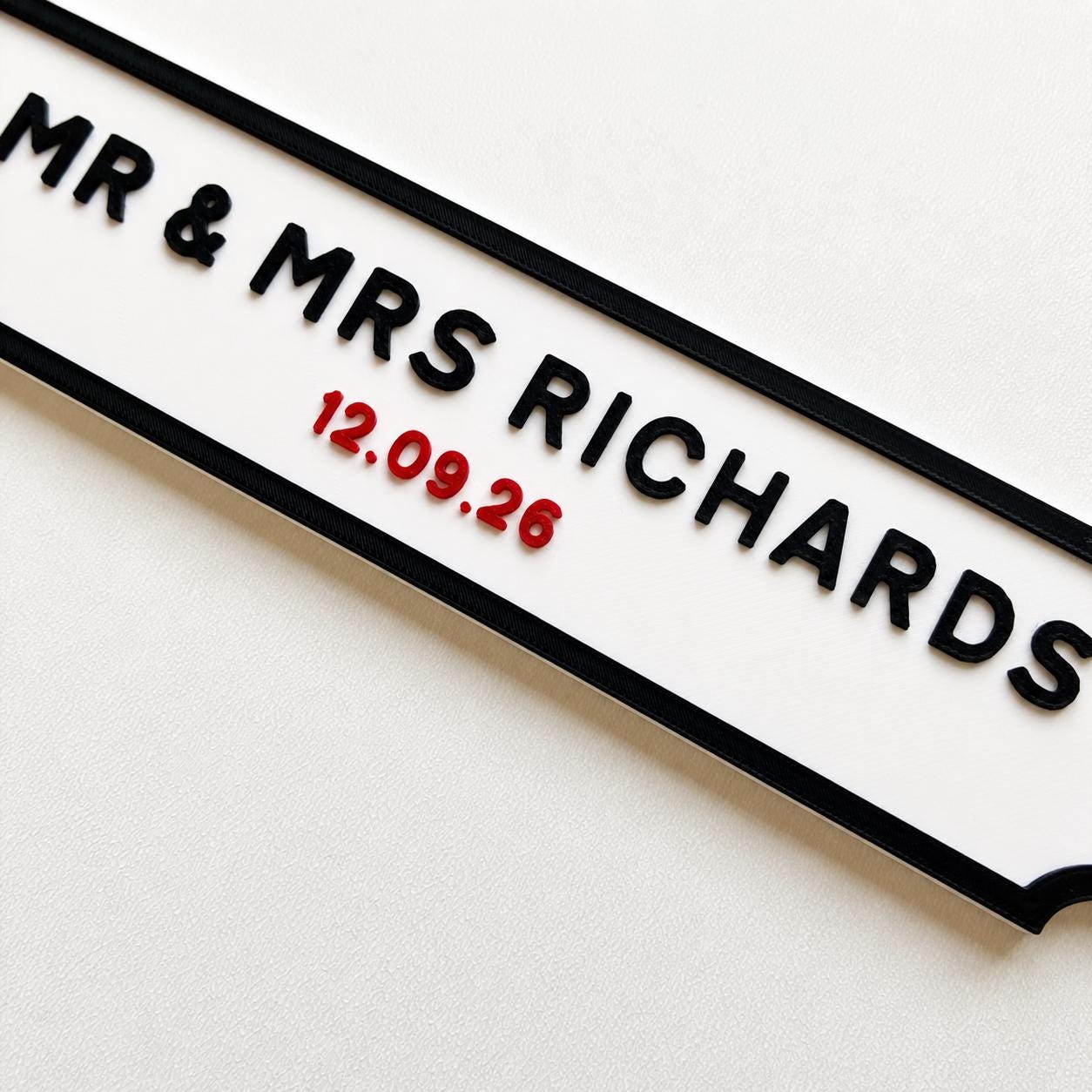 Personalised Text Sign – Custom Mr & Mrs Wedding Street Road House Decoration Plate