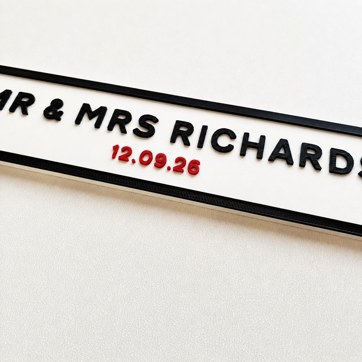 Personalised Text Sign – Custom Mr & Mrs Wedding Street Road House Decoration Plate