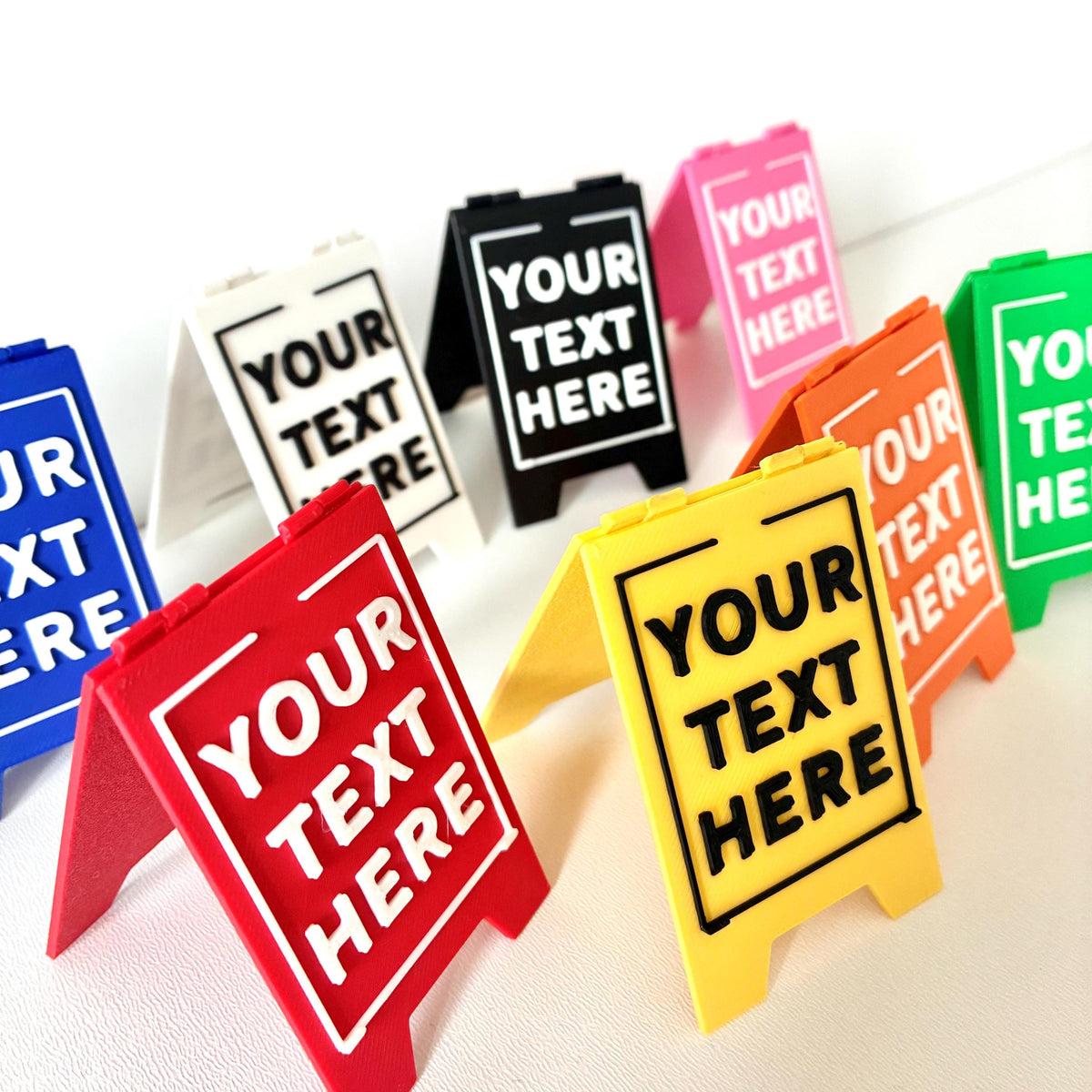Personalised Text Mini Folding Signs - Novelty Warning Caution Office Desk Gift