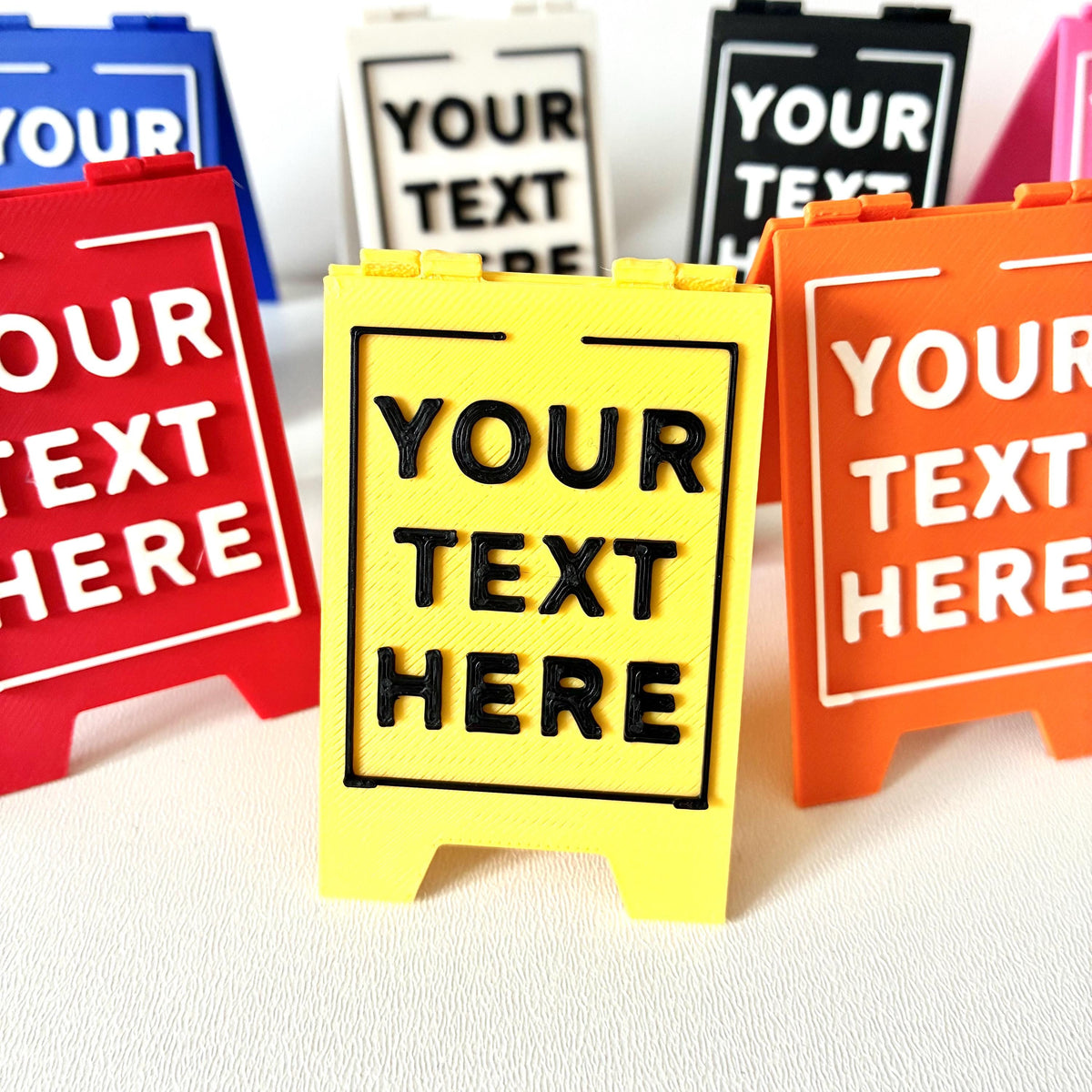 Personalised Text Mini Folding Signs - Novelty Warning Caution Office Desk Gift