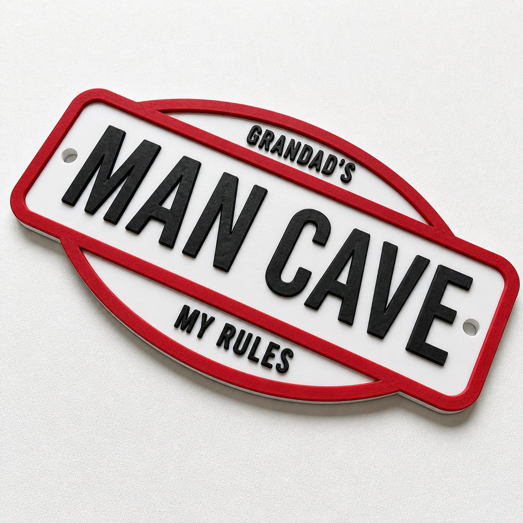 Personalised Text Sign - Novelty Man Cave Workshop Garage Shed Funny Gift Plaque